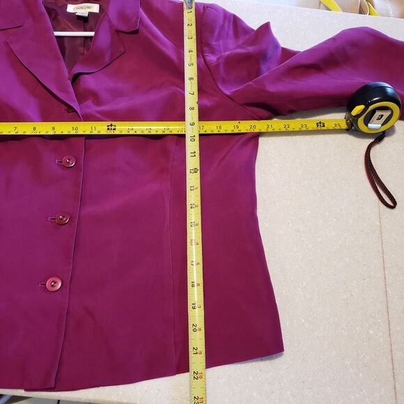 Vintage Talbots red pure silk Dress Suit Jacket Set Size 14 Career Business - Picture 6 of 13